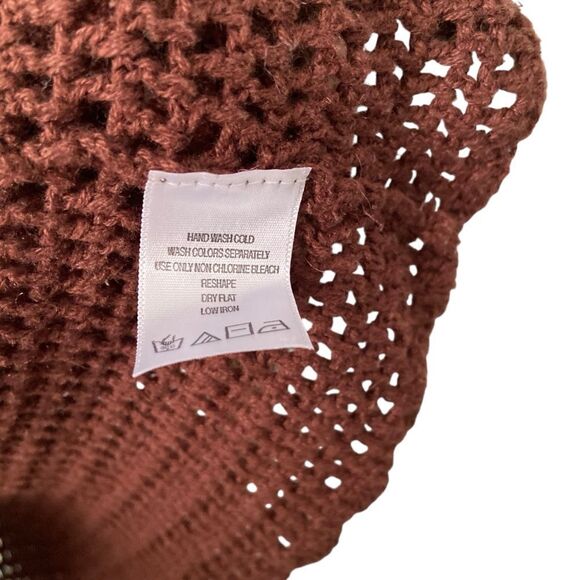 Vintage Chadwick's Chocolate Brown Front Button Crochet Sweater in Size XS/S - Picture 7 of 10